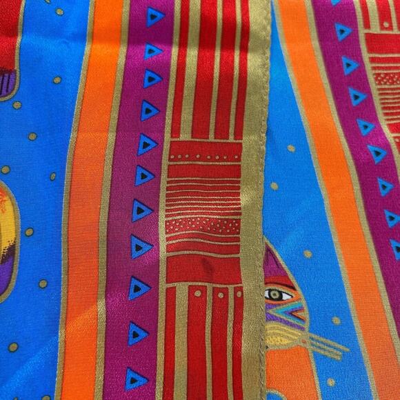 Laurel Burch Cat Scarf Long Lightweight Rectangle Eclectic Retro Boho Accessory - Picture 8 of 9